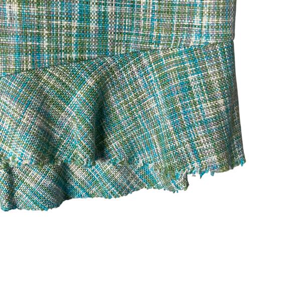 Symmetry Skirt Womens 8 Green Tweed Knee Length Asymmetric - Picture 3 of 6